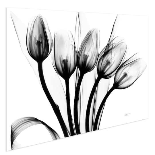 Empire Art Direct 32" x 48" Marching Tulips Frameless Free Floating Printed Tempered Glass Wall Art